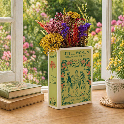 Book Cover Ceramic Book Vase, Home Decor Gifts for Book Lovers and Readers, Bookish Gifts for Special Occasions