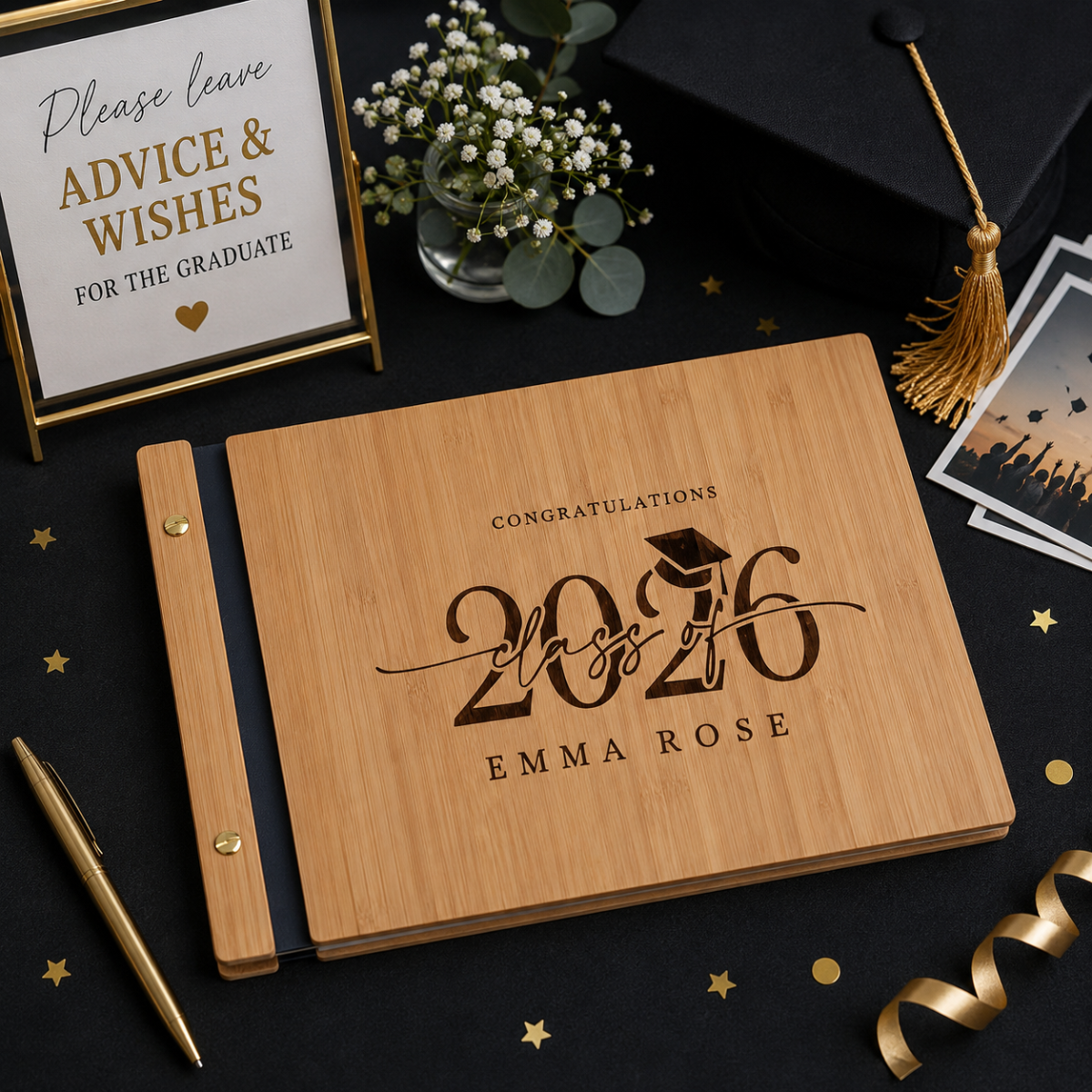 2026 Graduation Party Guest Book College or High School Graduation Gift for Her 2026, Graduate Photo Guest Book Album, Graduation Scrapbook