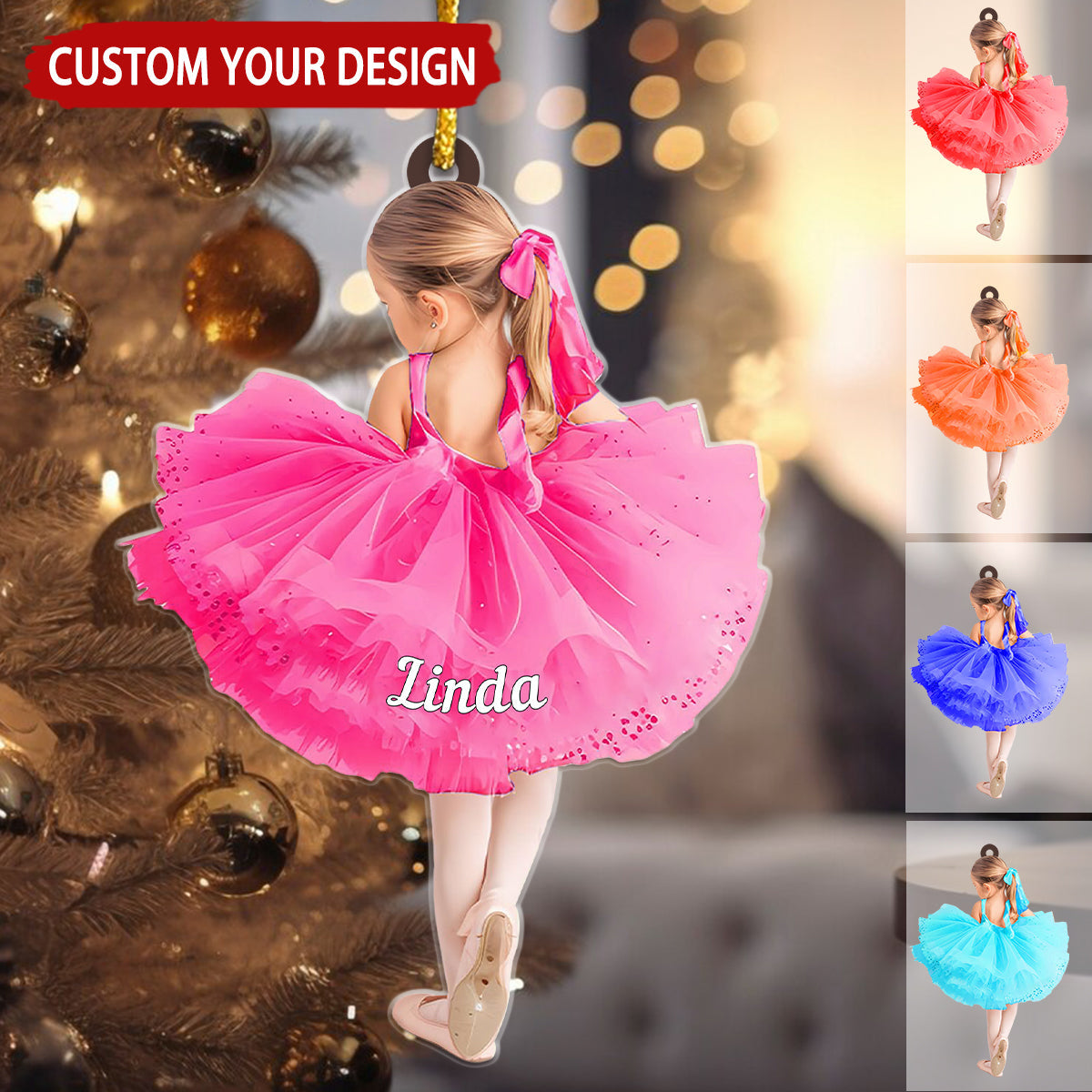 Ballet Girl Personalized Christmas Ornament, Gift For Ballet Lover