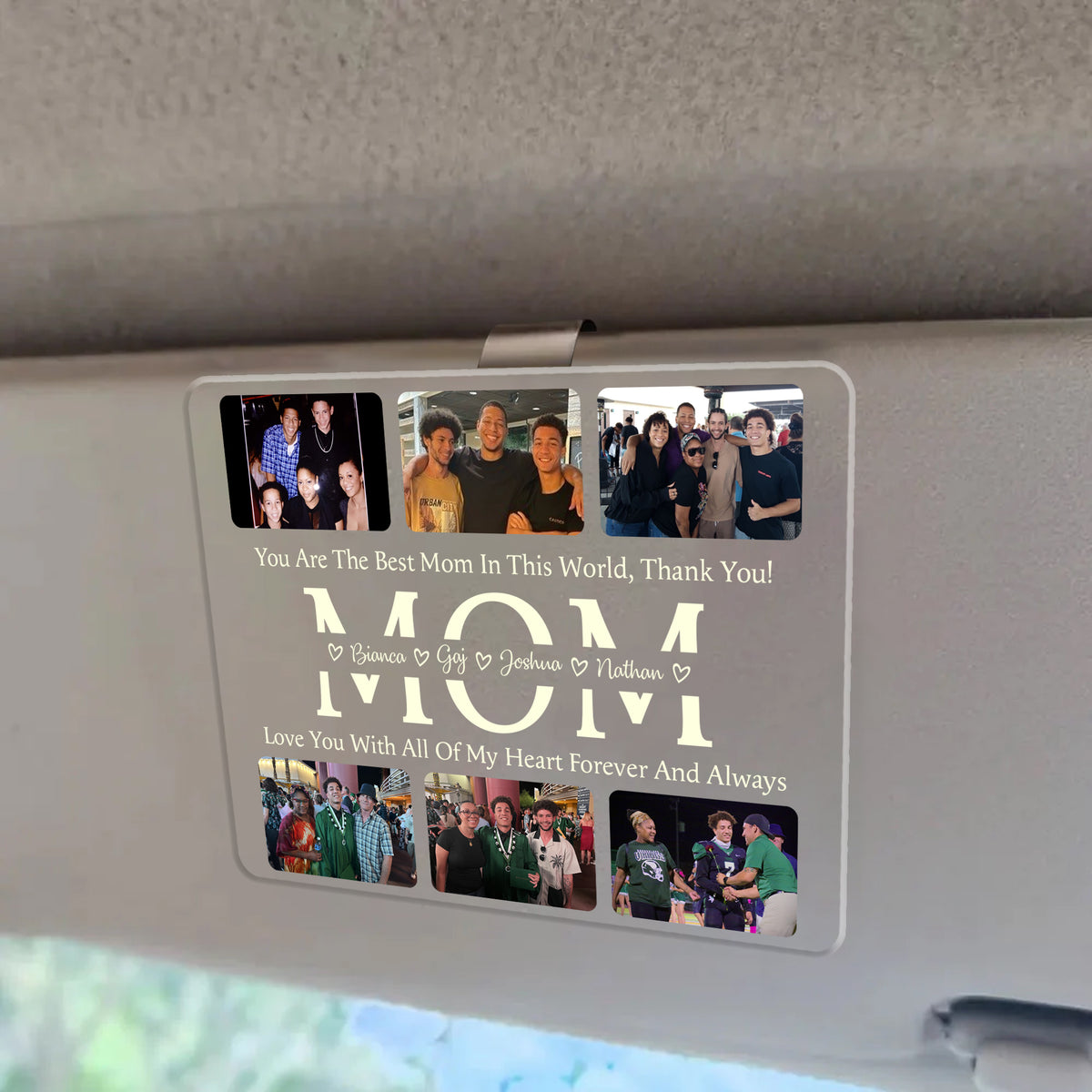 You're The Best Mom In The World Custom Photos - Personalized Car Visor Clip - Gift For Mother
