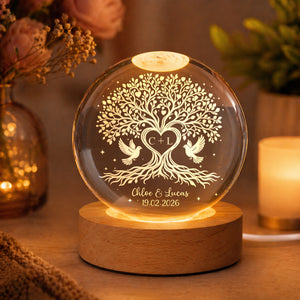 Tree of Love - Personalized Crystal Ball LED Light