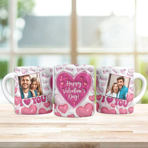I Love You Custom Photo - Personalized 3D Inflated Effect Printed Mug - Gift For Couple