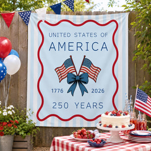 America 250th Anniversary Tapestry, USA Wall Hanging,Patriotic 4th Of July Backdrop, Coastal Americana Porch Banner, Summer Party Gift Decor