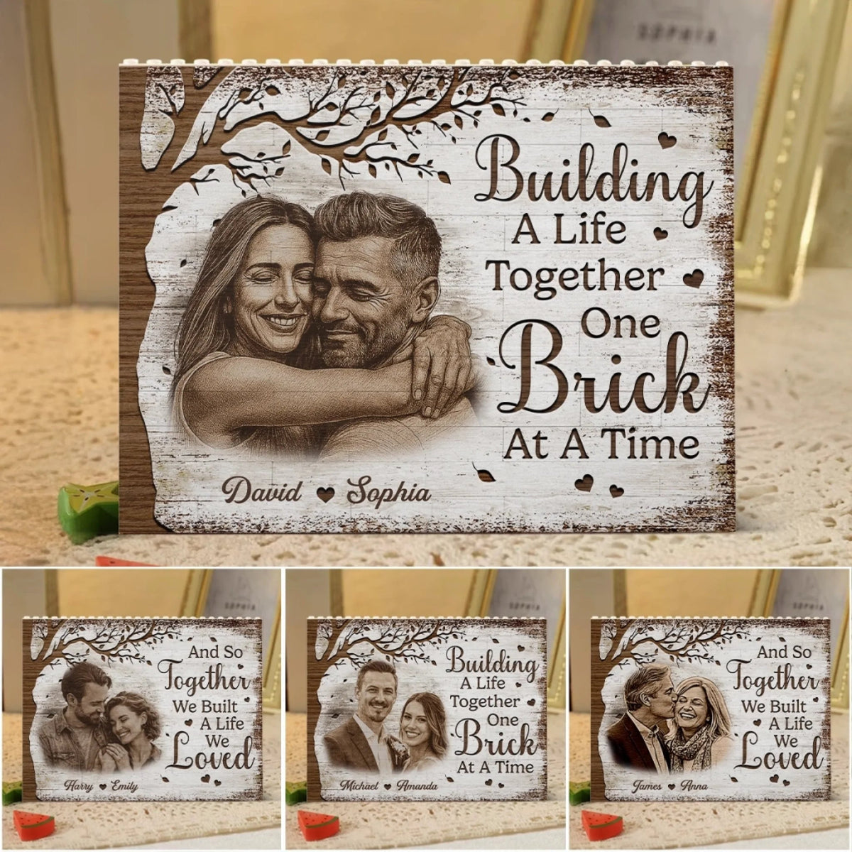 Building A Life Together - Personalized Building Block Puzzle - Anniversary Gift, Valentine's Day Gift For Couple