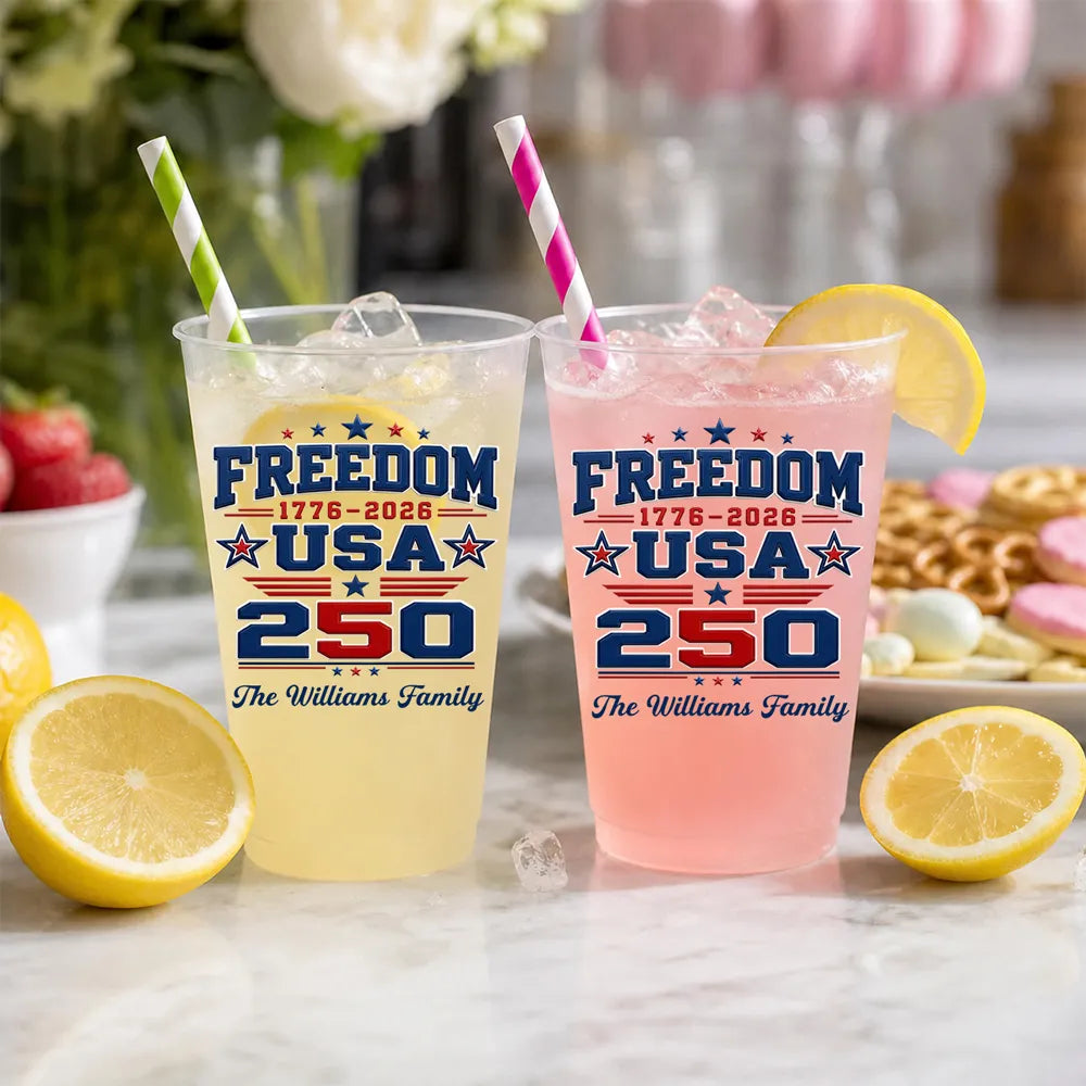 Party Like Its 1776 - Personalized Plastic Frosted Cup - 4th Of July Drinkware, 250th Anniversary Party Favor, Independence Day Gift