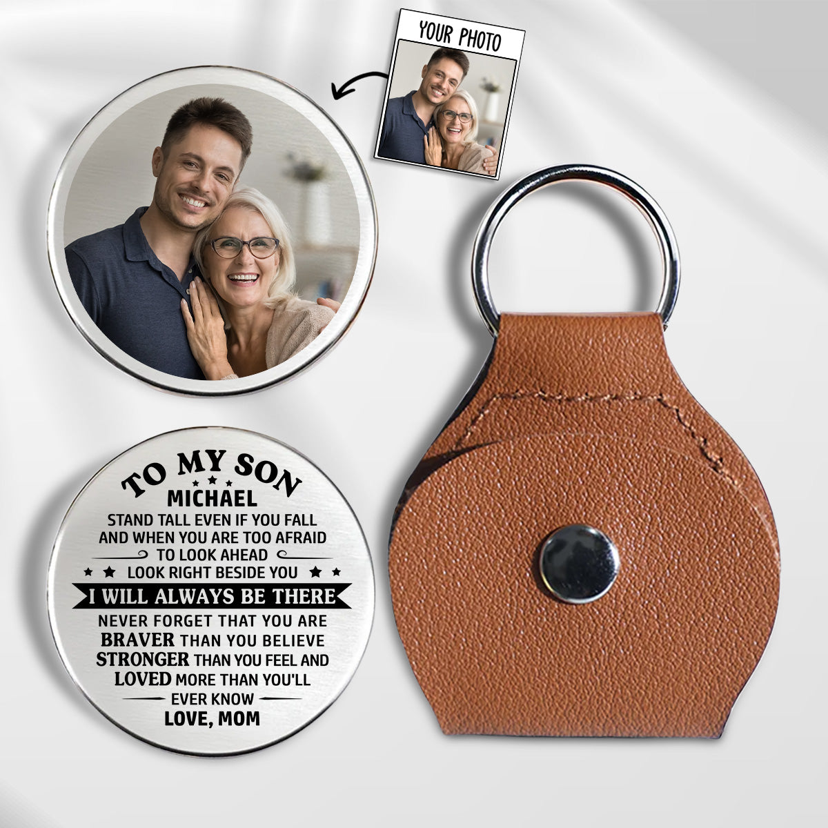 To My Son I Will Always Be There For You - Personalized Pocket Hug - Gift For Son