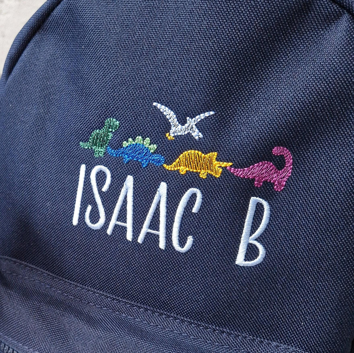 Dinosaur Pattern Personalised Kids Backpack, Embroidered with Name, Nursery Bag, Back to School Backpack