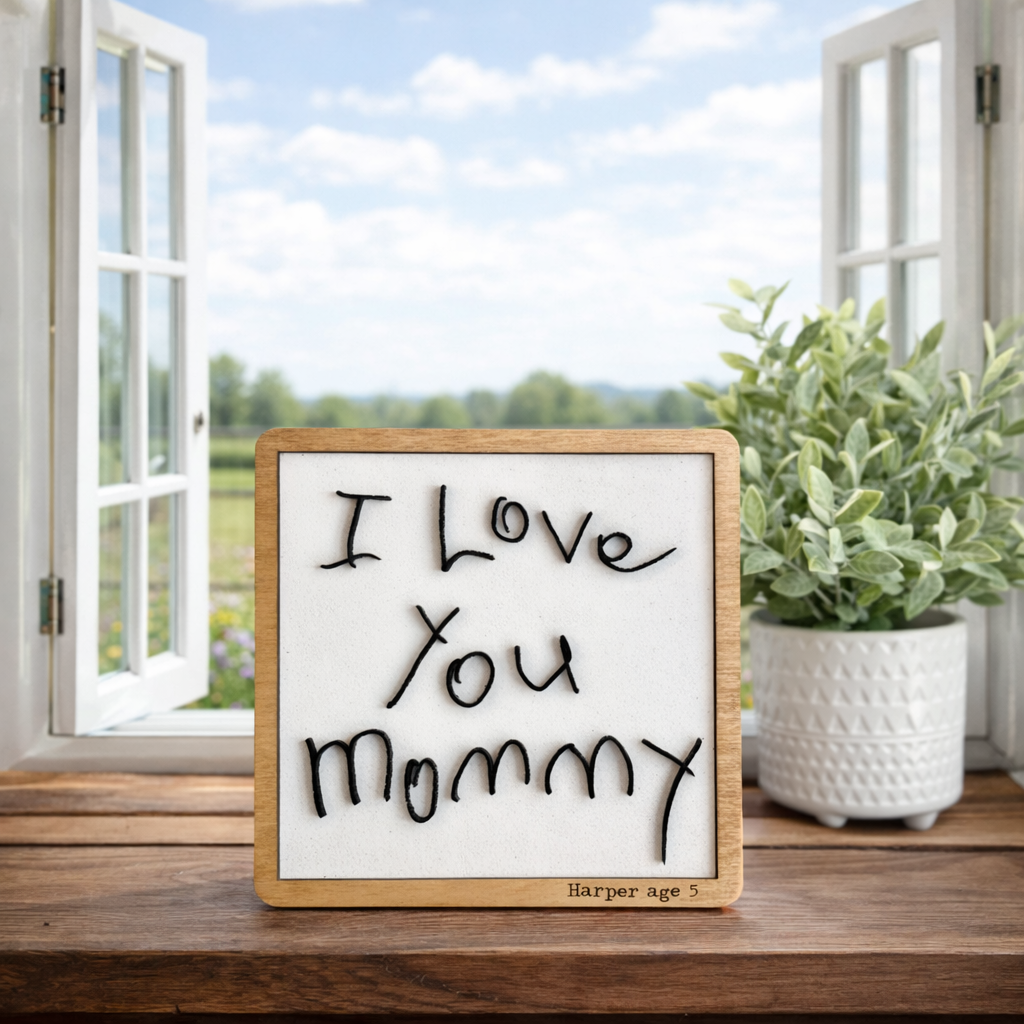 Handwriting Gift, I love you Sign, Handwriting Gift from Child, Mothers Day Gift, Gifts for Mom