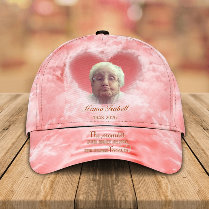 A Big Piece Of My Heart Lives In Heaven - Personalized Classic Cap - Memorial Gift