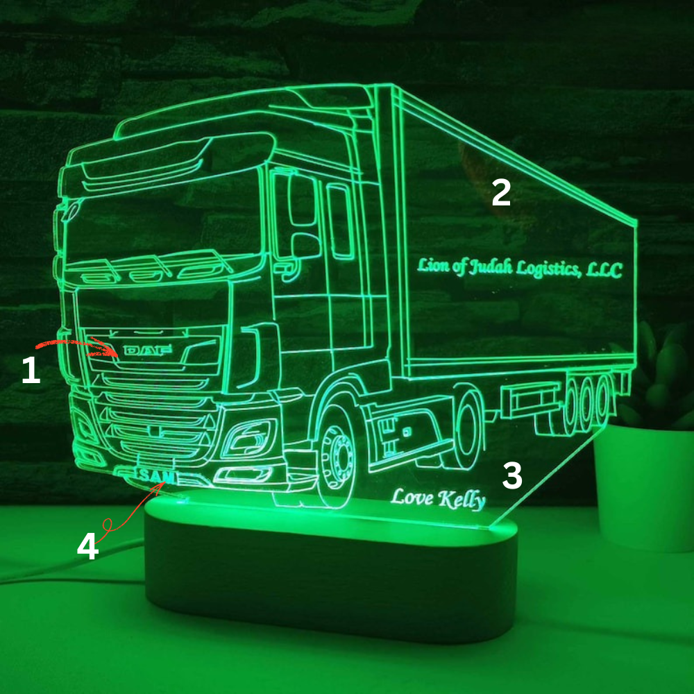 Truck Driver Led Lamp, Truck Driver Gift, Trucker Light, Gift for Him, Truck Rider Gift, Gift for Trucker, Camion, LKW, Kamion, Semi Trucks