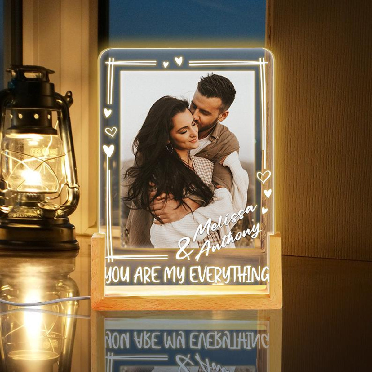 Personalized Couple Photo Led Night Light, Custom Couple Valentine Day Lamp, Romantic Gift, Couple Anniversary Present, Gift For Lover