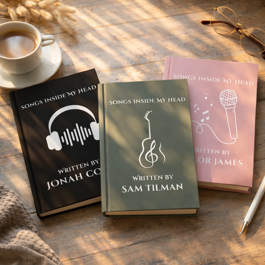 Personalized Songwriting Notebook, Gift for Songwriter, Lyric Journal for Musicians, Music Note Notebook, Music Lover Gift