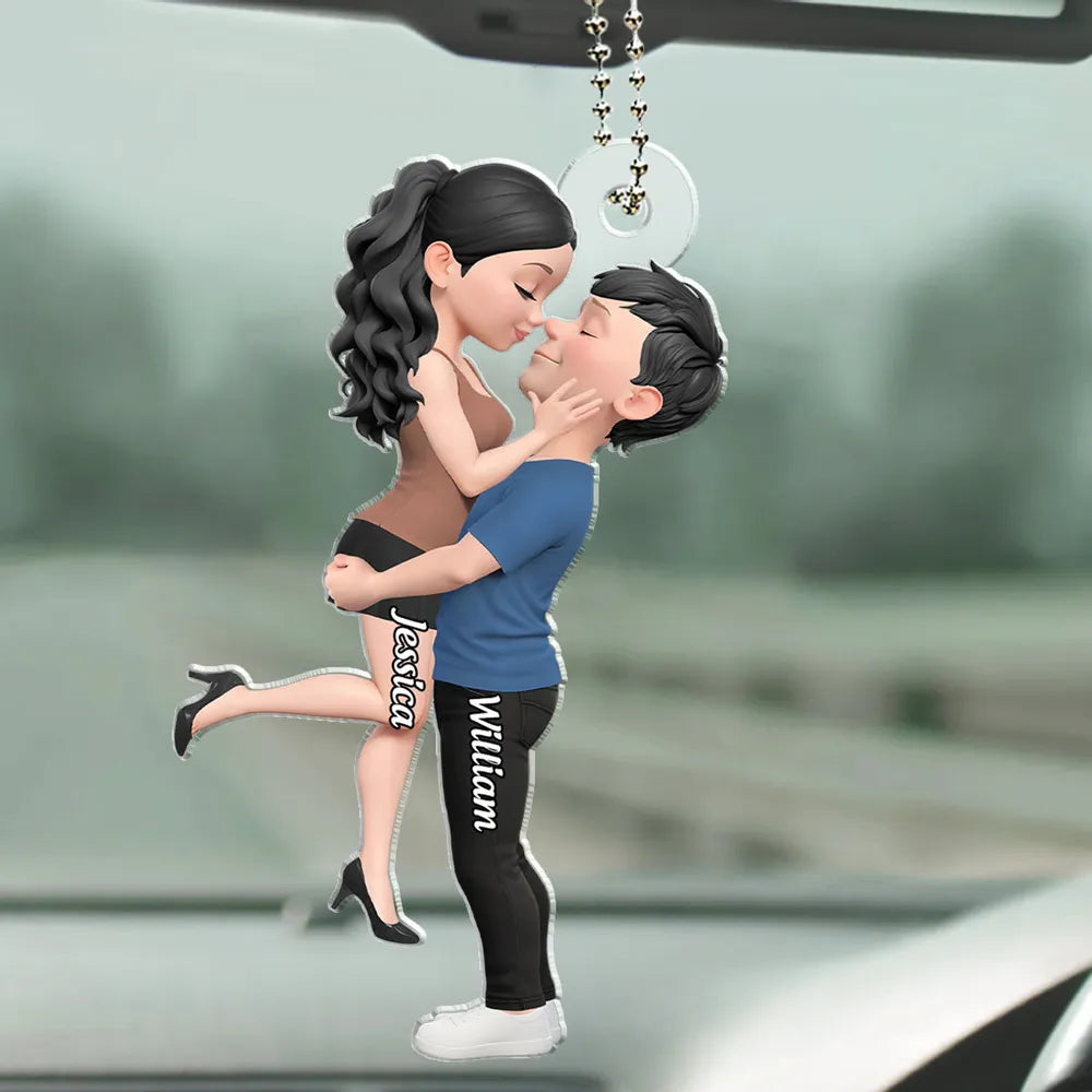 Endless Love Couple - Personalized Car Ornament - Anniversary Gift, Valentine's Day Gift For Couple