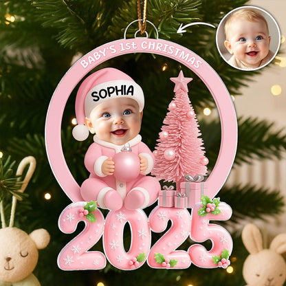 Baby Photo Christmas Tree 2025 - Personalized Acrylic Ornament - Unique Christmas Gift For New Parents, Newborn Keepsake
