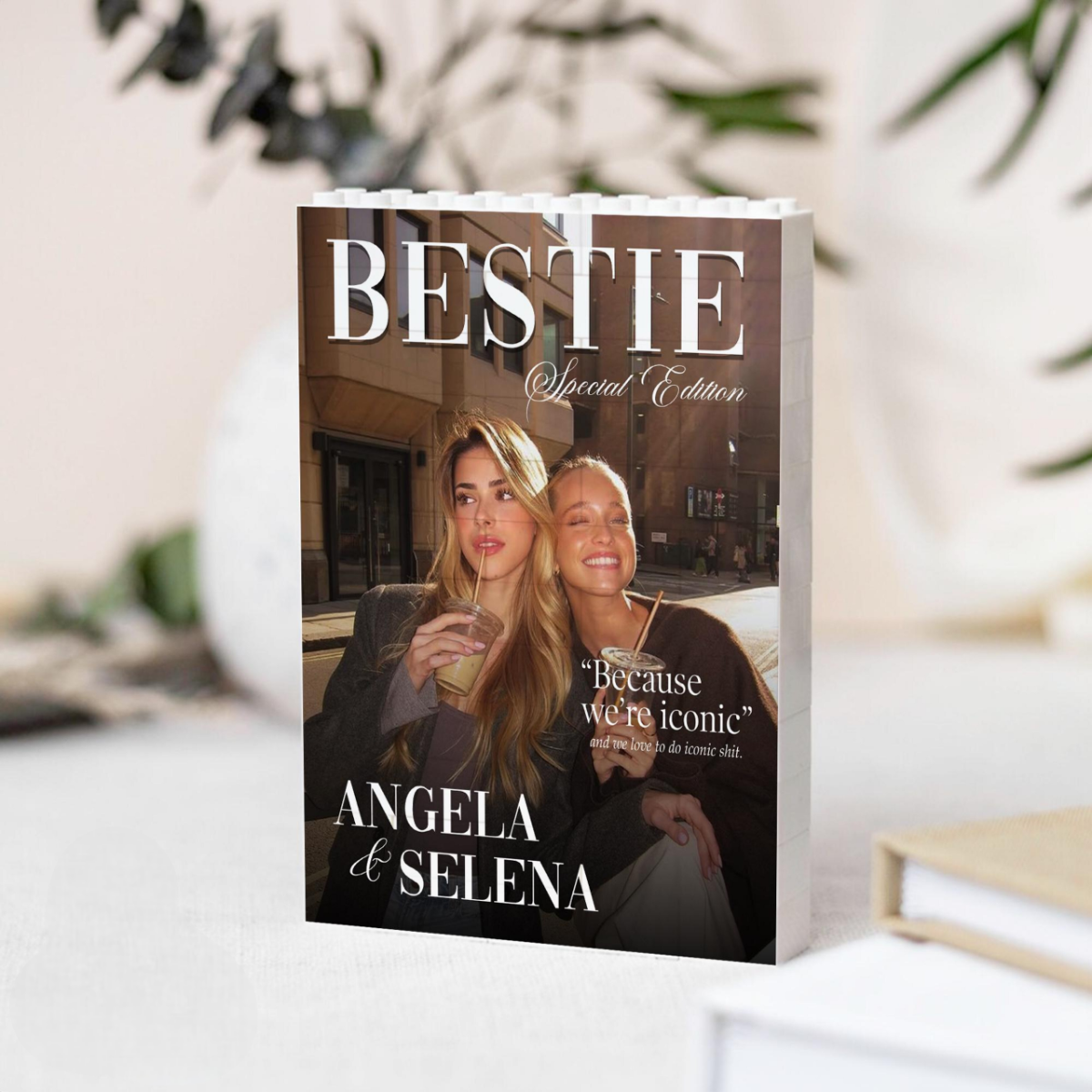 Custom Best Friend Magazine Building Block, Birthday For Her, Friendship Keepsake, Building Brick Photo Puzzle, Gift for BFF