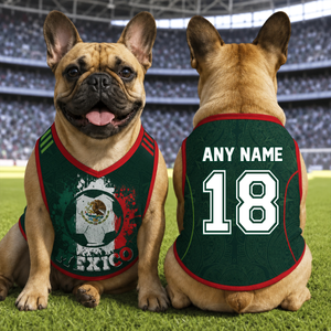 Custom Mexico World Football Pet Jersey - Personalized Birthday Gifts For Football Dog Cat Lovers, Dog Dad And Mom, Cat Owners