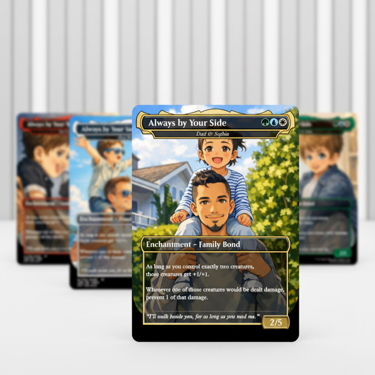 Custom Dad and Kids MTG Style Card, Personalized Father s Day Gift, Fantasy Trading Card with Photo, Unique Gift for Dad
