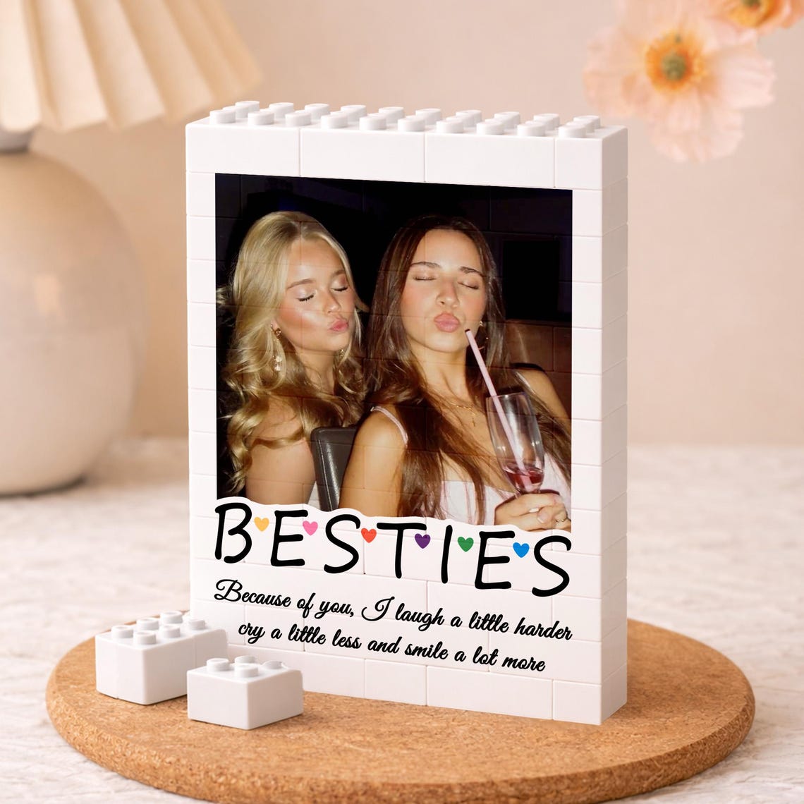 Custom Best Friend Photo Building Block, Personalized Bestie Picture Puzzle, Birthday Gift for Best Friend, Bestie Keepsake, Friendship Gift