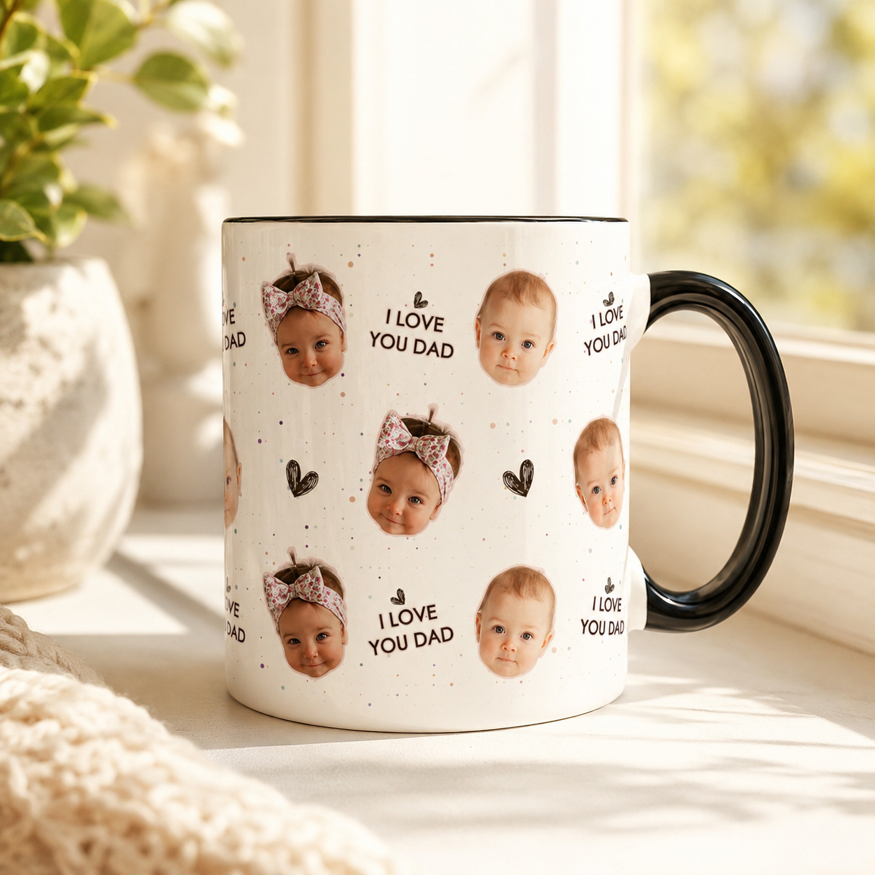 Personalized Photo Mug for Dad, Custom Baby Face Mug I Love You Dad, Father s Day Gift, Dad Coffee Cup, Gift from Kids
