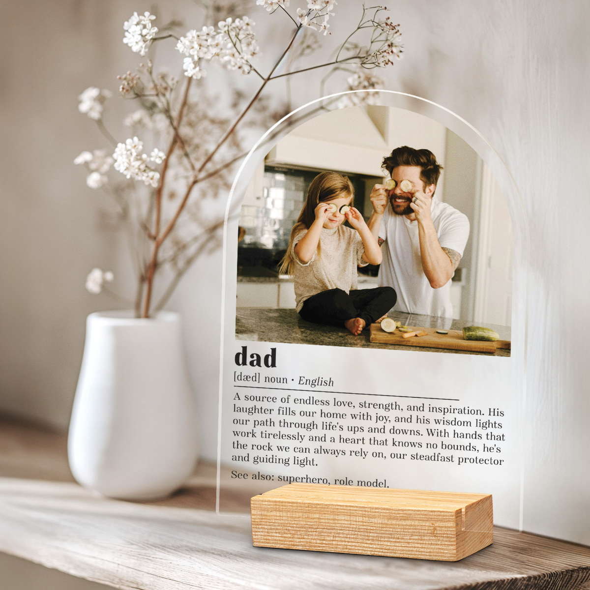 Personalized dad definition plaque, Fathers Day gifts from daughter, Personalized gifts for Dad, Custom Photo Frame, Dad christmas gifts