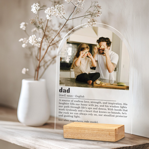 Personalized dad definition plaque, Fathers Day gifts from daughter, Personalized gifts for Dad, Custom Photo Frame, Dad christmas gifts
