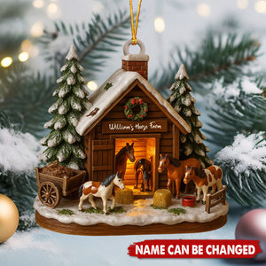 Customize Your Own Charming Horse Farm Ornament - Personalized Wooden Ornament - Christmas Gift For Farmer, Horse Lovers