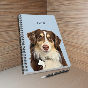 Custom Pet Dog Spiral Notebook Custom Pet Portrait Notebook Planner Personalized Dog Journal Gift for Dog Lover Gift Travel Journal