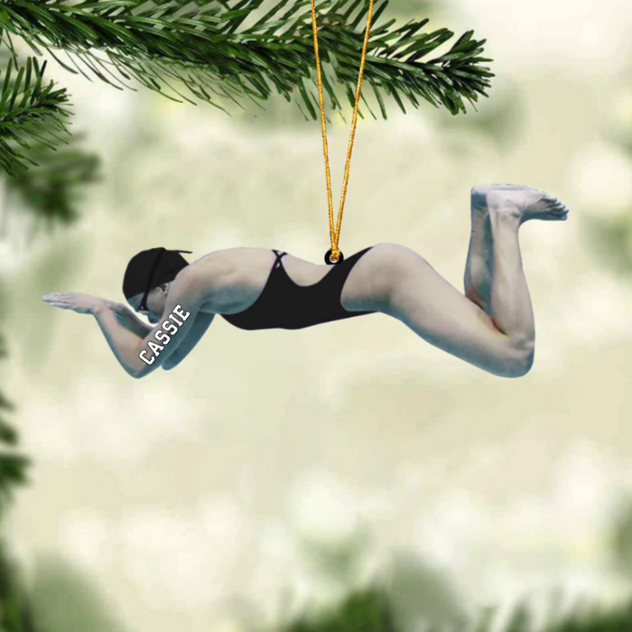 Swimmer Personalized Christmas Ornament, Gift For Swimming Lovers