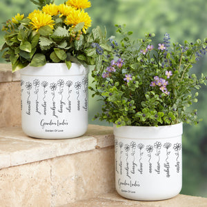 Grandma's Garden Of Love - Personalized Plant Pot - Gift For Grandma