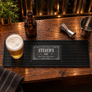 Home Bar Pub Accessories Art,Rubber Bartender Mat - Personalized Bar Mat