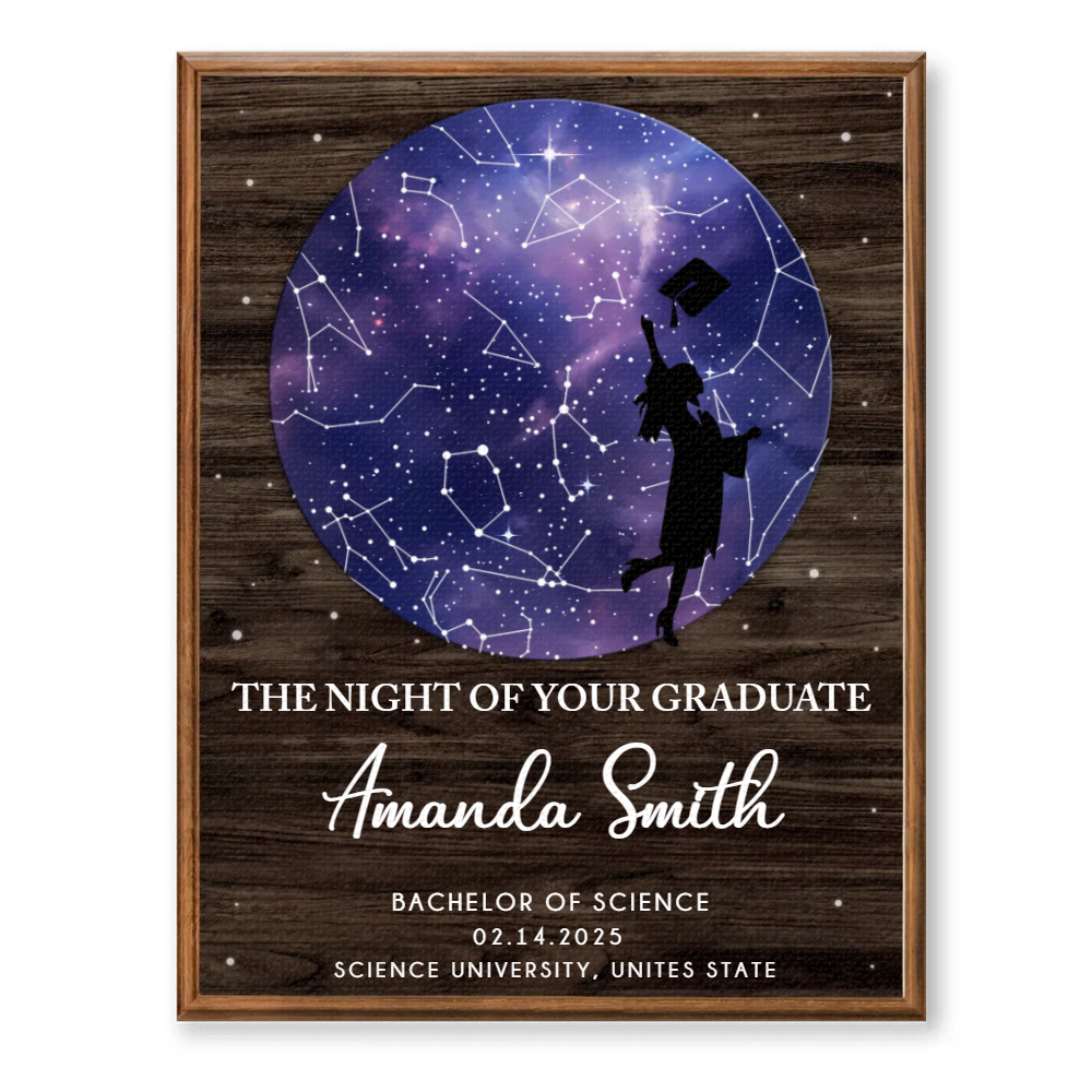 Star Map Graduation Gift For Her Canvas, Custom Star Map Canvas, Graduation Present For Her, Graduation Keepsake For Daughter