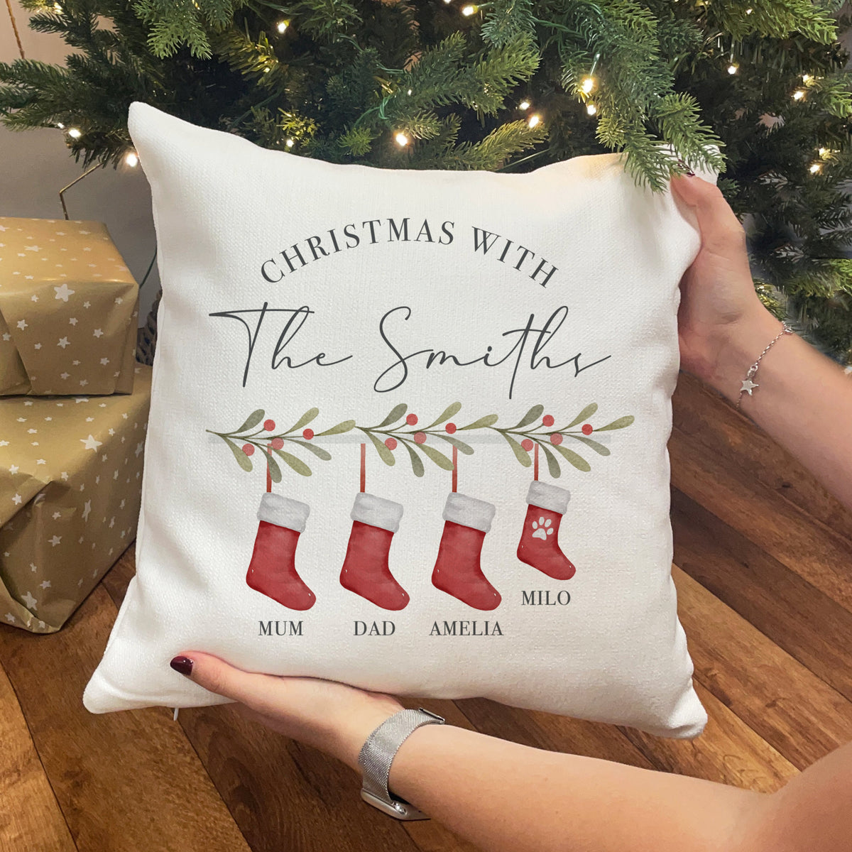 Christmas With Our Family - Personalized Pillow - Christmas Gift For Family