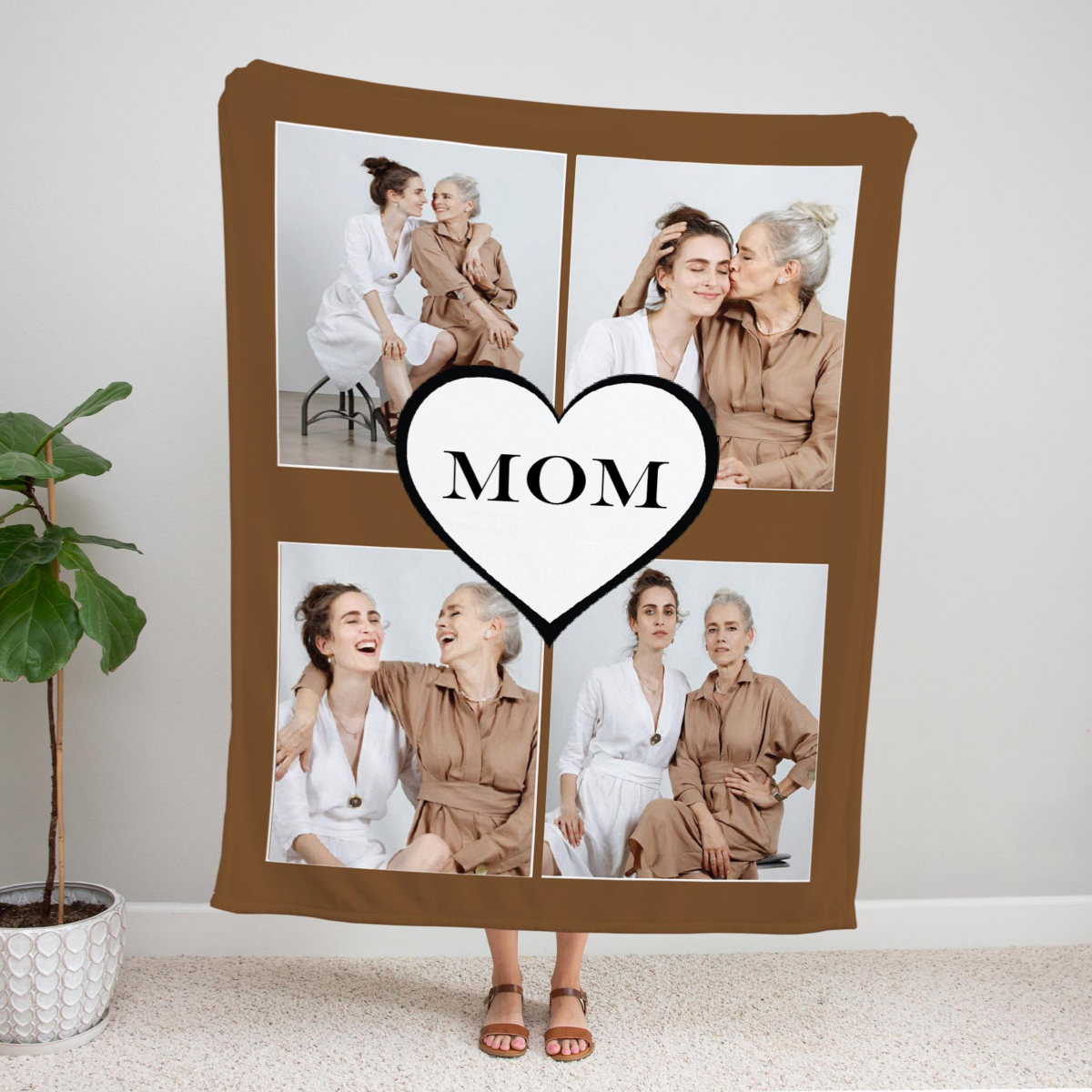 Customizable Photo Blanket Collage, Custom Blanket, Personalize Blanket for Mom, Picture Blanket, Gift for Mom
