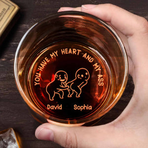 You Have My Heart Funny Couple, Personalized Whiskey Glass, Valentine's Day Gift