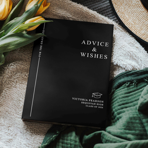 Advice & Wishes Graduation Book - Class of 2026 - Personalized Graduate Guest Book - His or Her Memory Keepsake