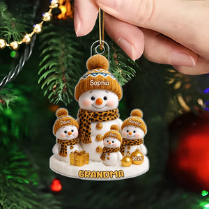 Grandma's Little Snowman Personalized Acrylic Ornament, Christmas Gift for Grandma
