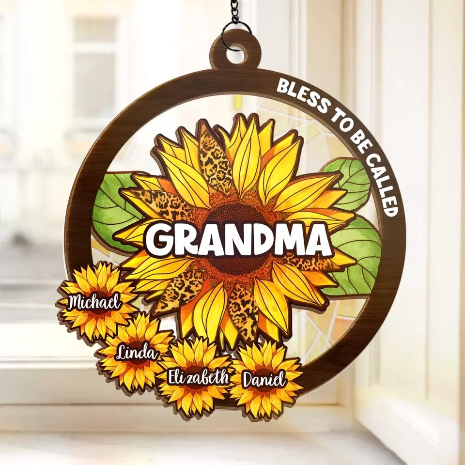 Happiness Is Being A Grandma - Personalized Suncatcher Ornament - Gift For Grandma, Mother's Day, Birthday Gift