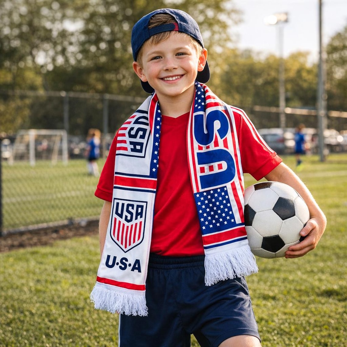 Custom USA Football World Cup Scarf, Football Fan Souvenir, 2026 Soccer Accessory