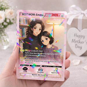 Custom Mother's Day PKM Card Personalized Gamer Mom Gift, PKM-Inspired Keepsake Card, Photo Card for Mom, Gift for Geeky Moms