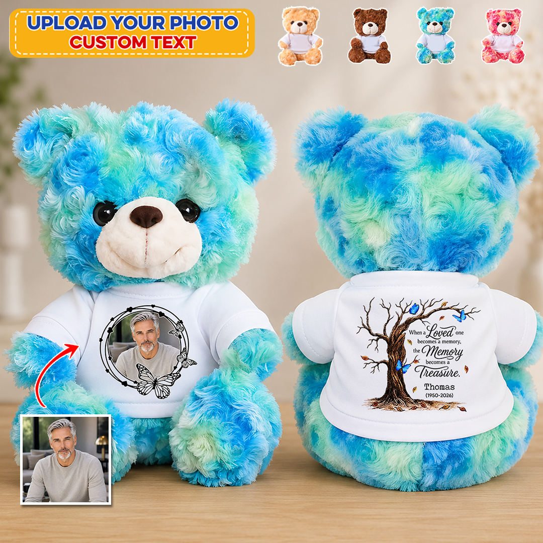 Memorial Tree Butterflies Cardinals Teddy Bear - Memorial Gift - Personalized Plush Bear