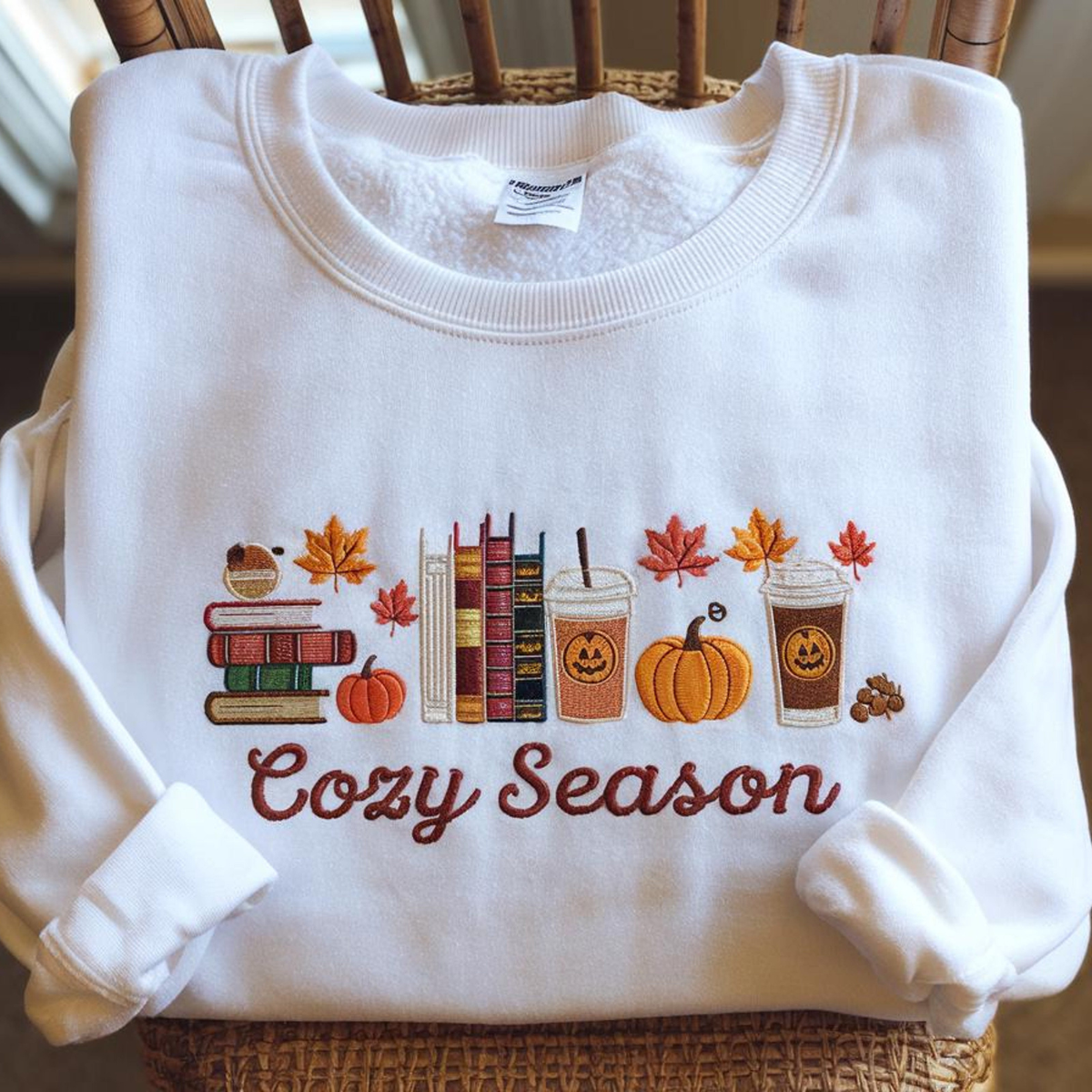 Cozy Season Embroidered Sweatshirt, Cozy Season Sweatshirt, Autumn Sweatshirts, Sweatshirts for Her, Fall Sweatshirt, Cozy Autumn Shirt