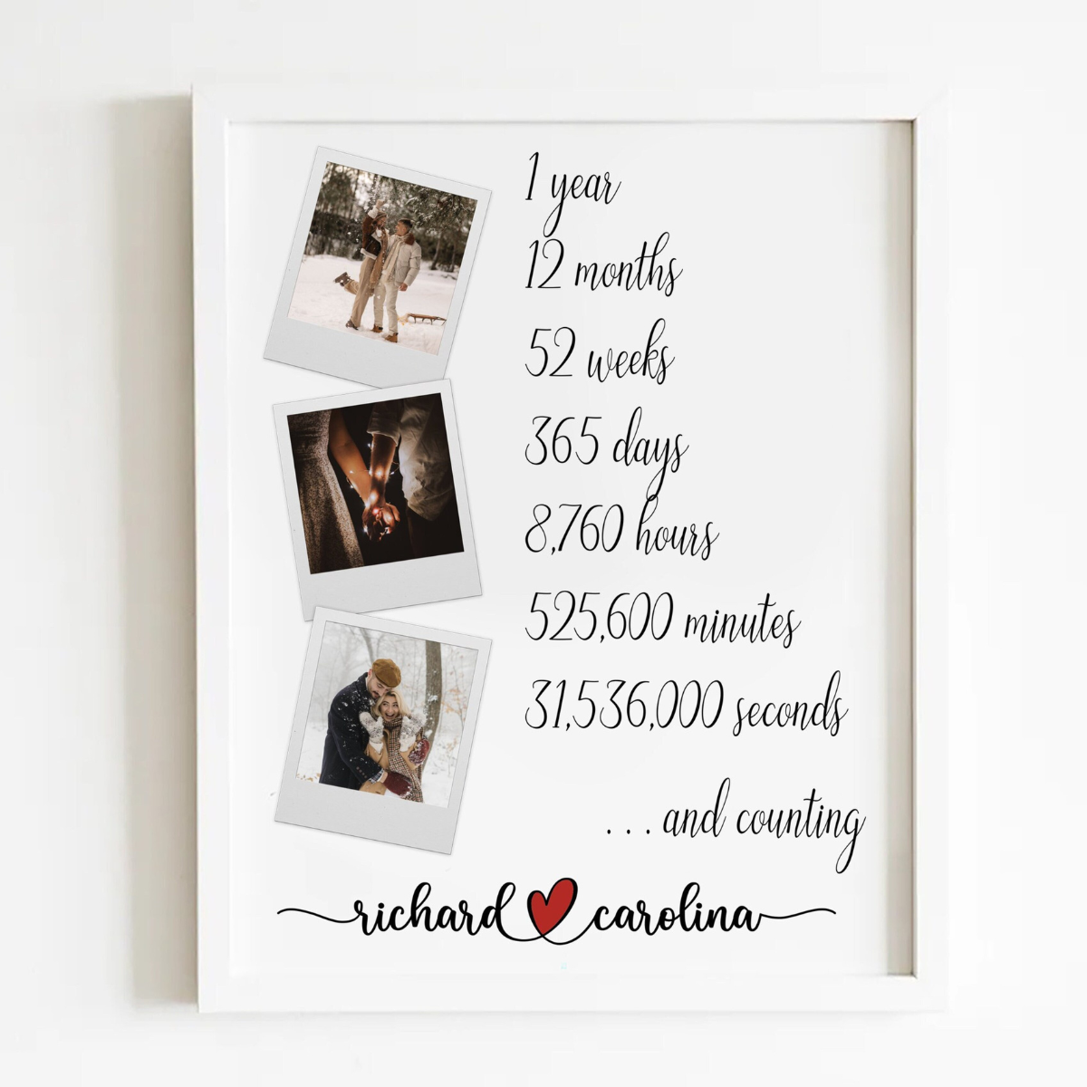 Custom 1 Year Anniversary Gift for Girlfriend, One Year Anniversary Gift, Gift for Boyfriend, Gift for Him, Anniversary Gifts, One Year Gift