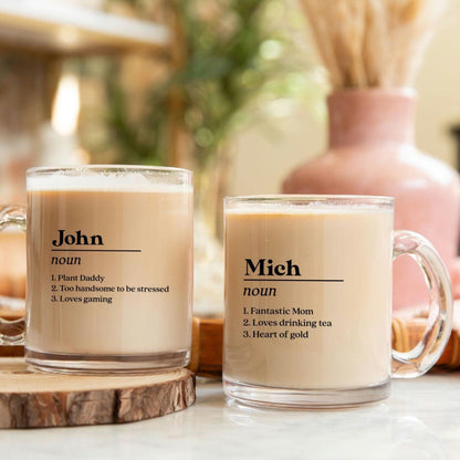 Custom Print Coffee Mug, Personalized Gift For Parents, Thank You Gift For Parents, Personalized Name Definition Mug, Custom Glass Mug Gift