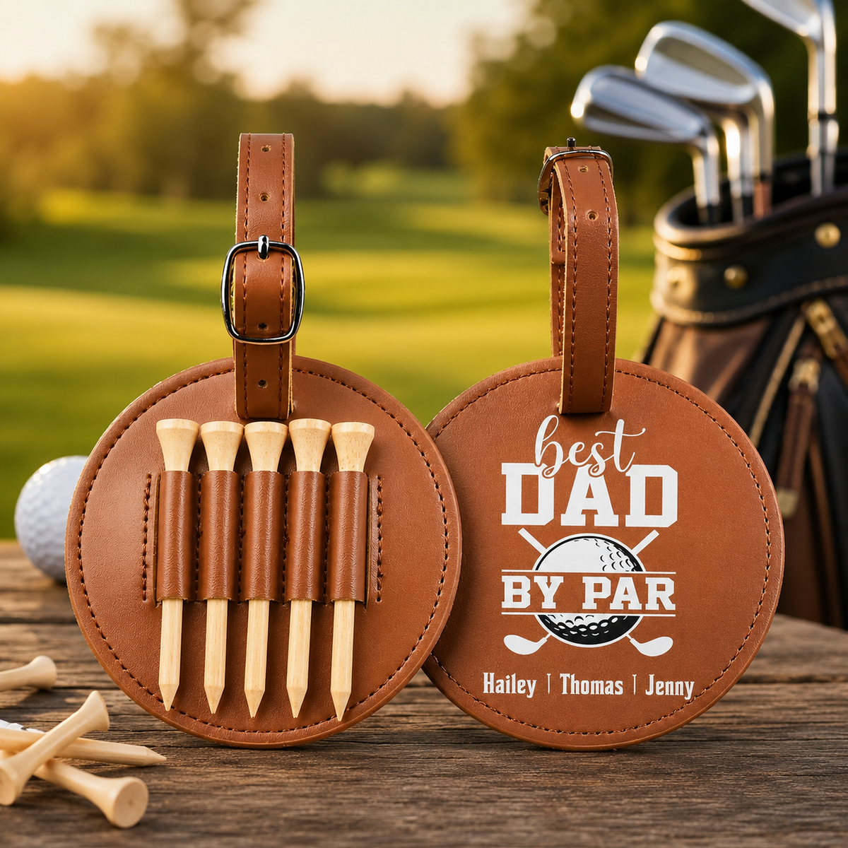 Best Dad By Par - Personalized Golf Tee Bag - Gift For Golf dad, Gift For Father, Grandfather, Father's Day Gift