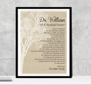 Doctor Gift, A Wonderful Doctor Poem A Truly Great Doctor Appreciation Gift Doctor Thank You Doctor Doctors Day Physician Gratitude Medical