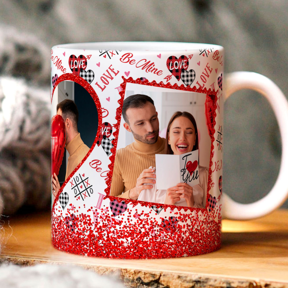 Be Mine Valentine's Day Custom Photo - Personalized 3D Inflated Effect Printed Mug - Gift For Couple