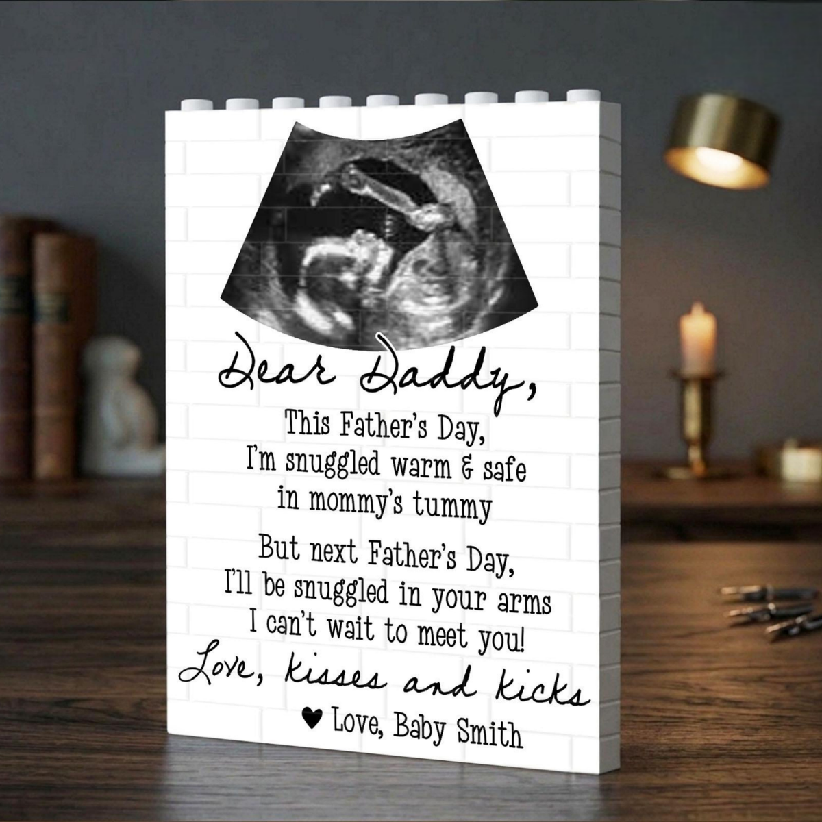 Personalized Ultrasound Photo Fathers Day Gift, Dad To Be Present, New Dad Pregnancy Keepsake, Baby Scan Photo, Daddy Gift From The Bump