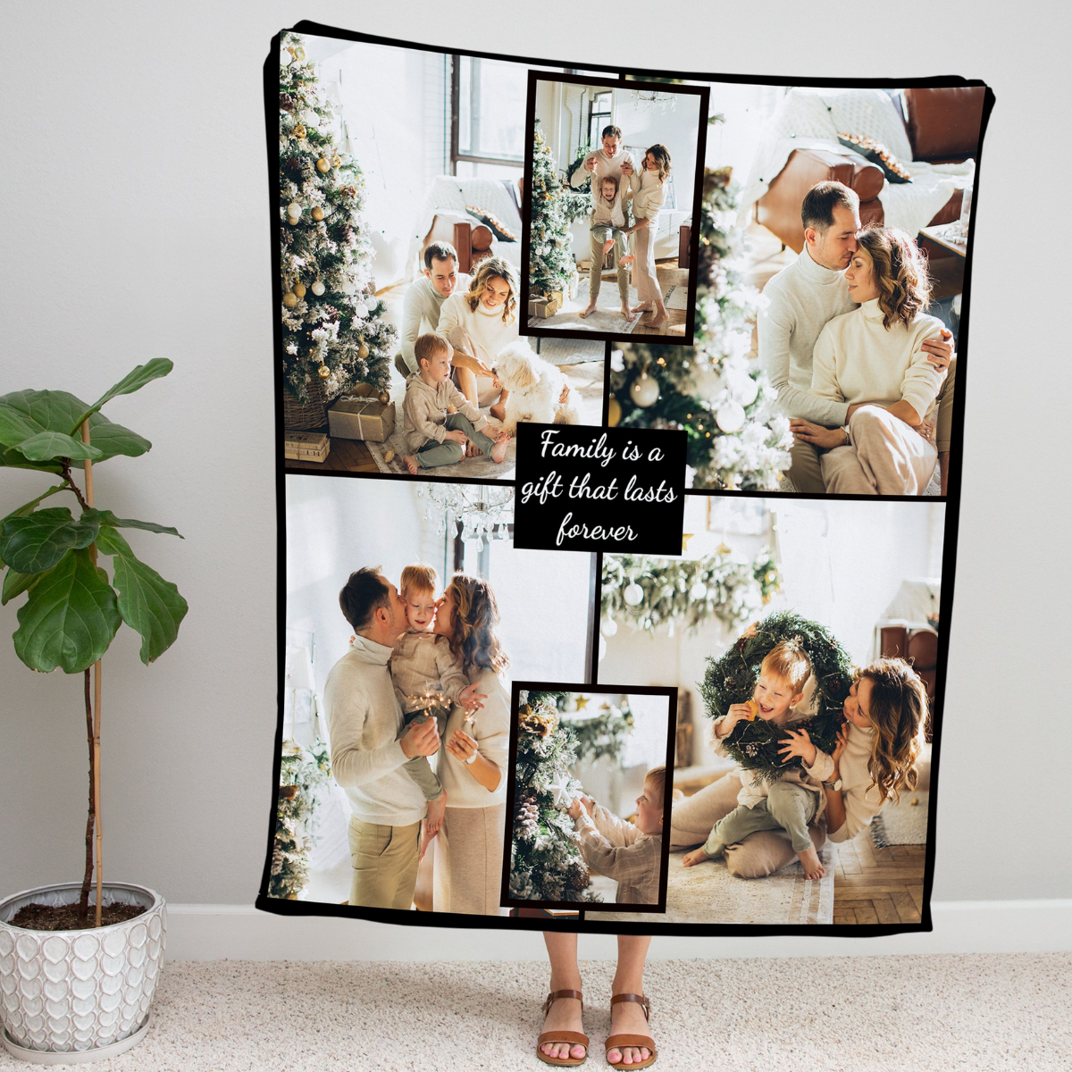 Custom Picture Text Blanket, Repair Picture Photo, Personalized Anniversary Wedding Photo Collage Name Blanket Gift for Her Him