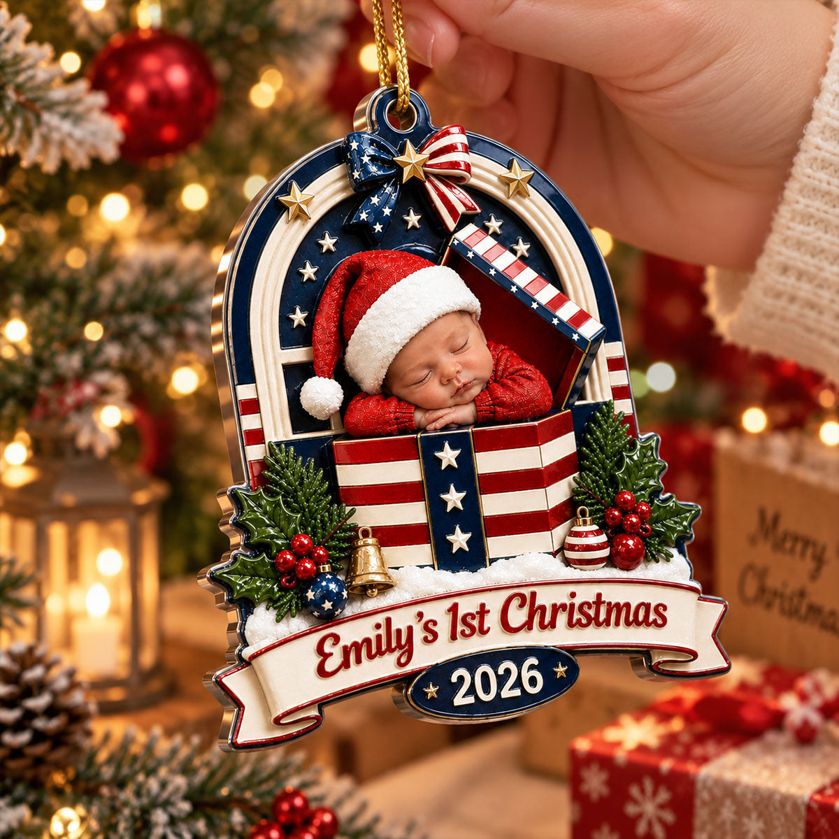 Baby USA Ornament - Real 3D Raised Ornament