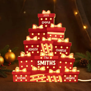 Christmas Family Gifts Box - Personalized Light Box - Gift For Family, Christmas Home Decoration